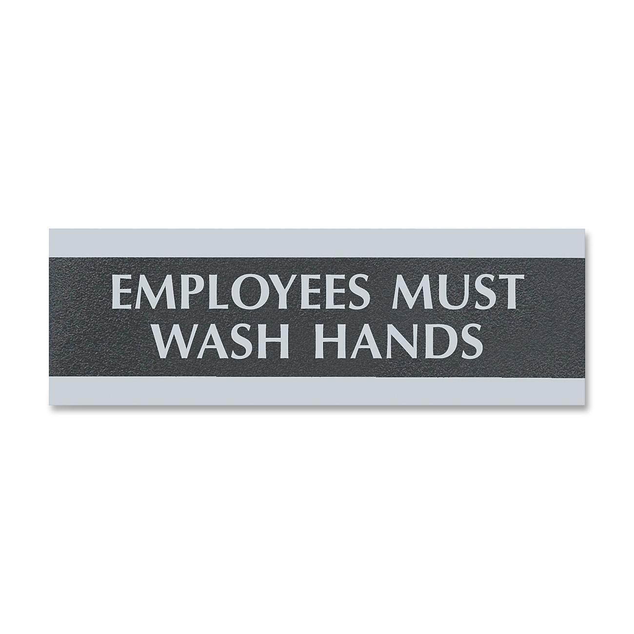 Headline Sign Century Series Office Sign Employees Must Wash Hands 9 x 3 4782