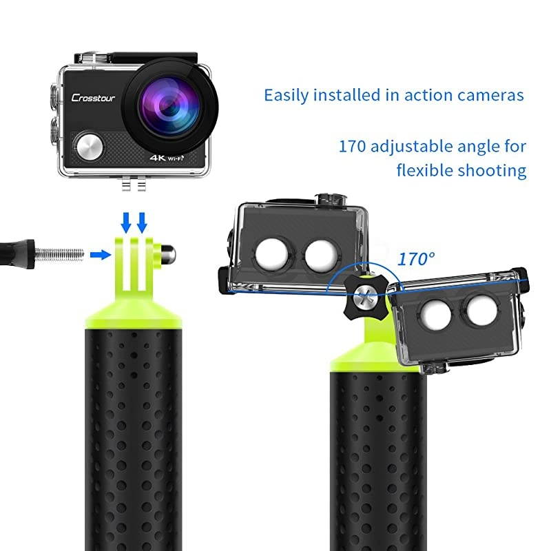 Floating Hand Grip Waterproof Handle for Gopro AKASO Campark APEMAN Action Camera