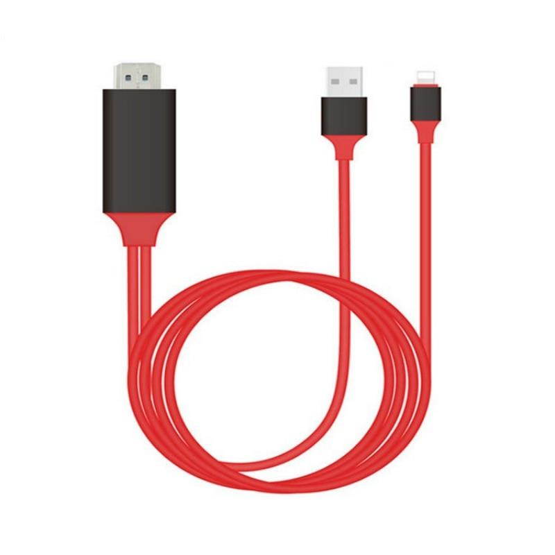 For iPad 8 Pin to HDMI Cable HD 1080P HDMI Converter Adapter Cable 2M USB Cable for HDTV TV Digital AV for iPhone 7 8 for IOS