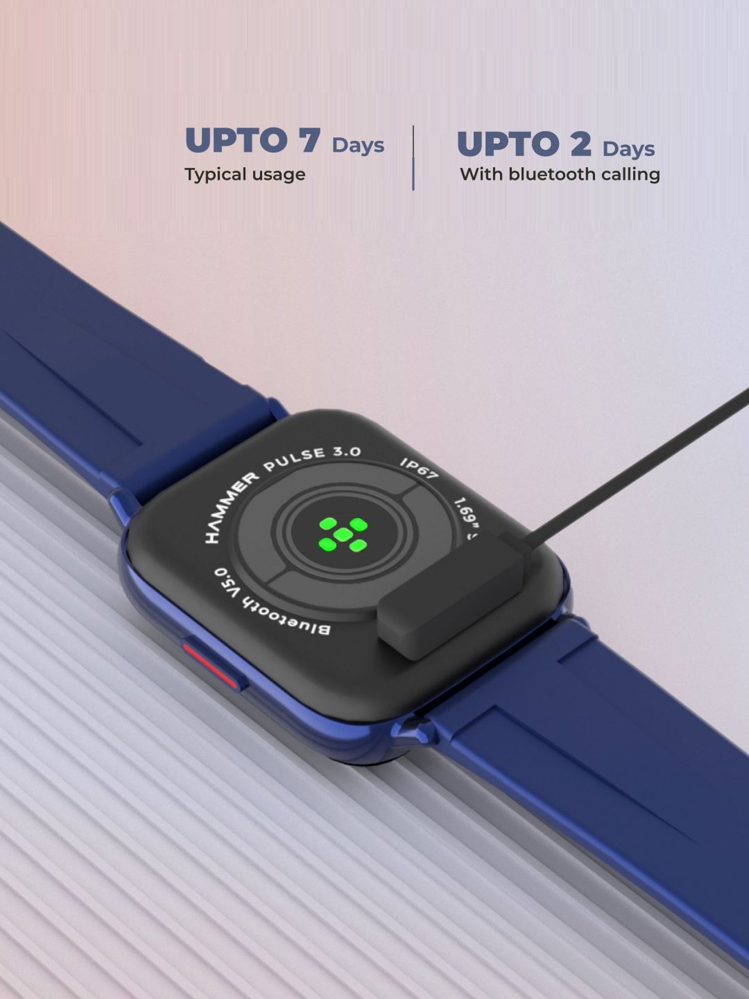 Hammer Pulse 3.0 1.69" Smart Watch with Call Function (Blue)