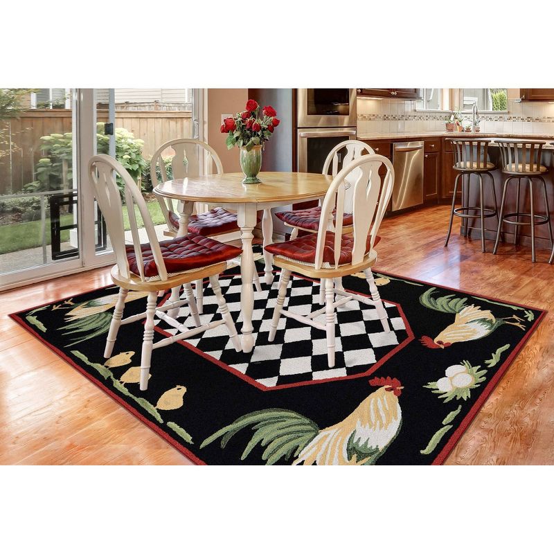2'X3' Rooster Accent Rug Black - Liora Manne