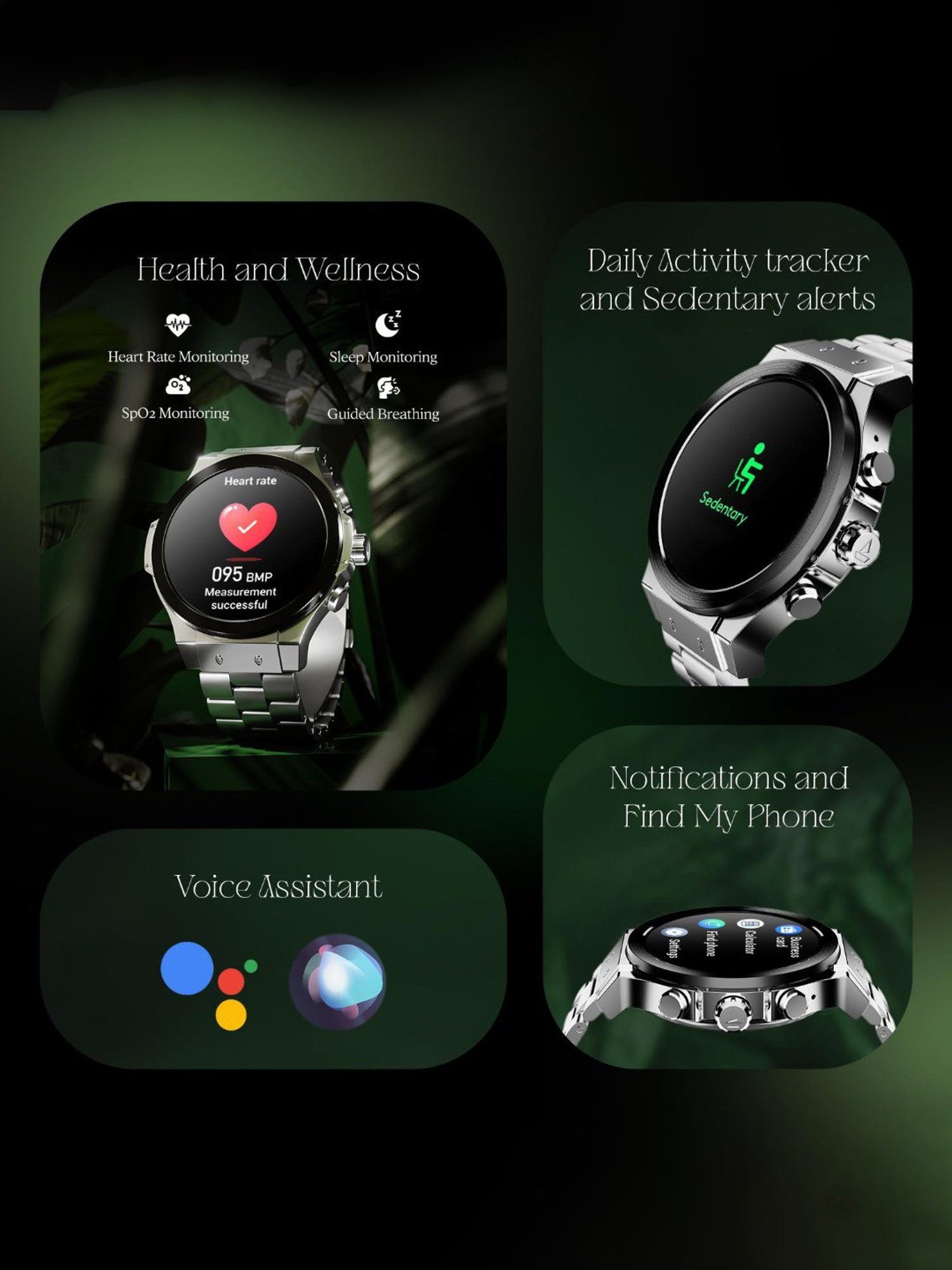 Boat Enigma X400 BT Calling Smartwatch with 1.45 inch AMOLED Display (Silver Chrome)