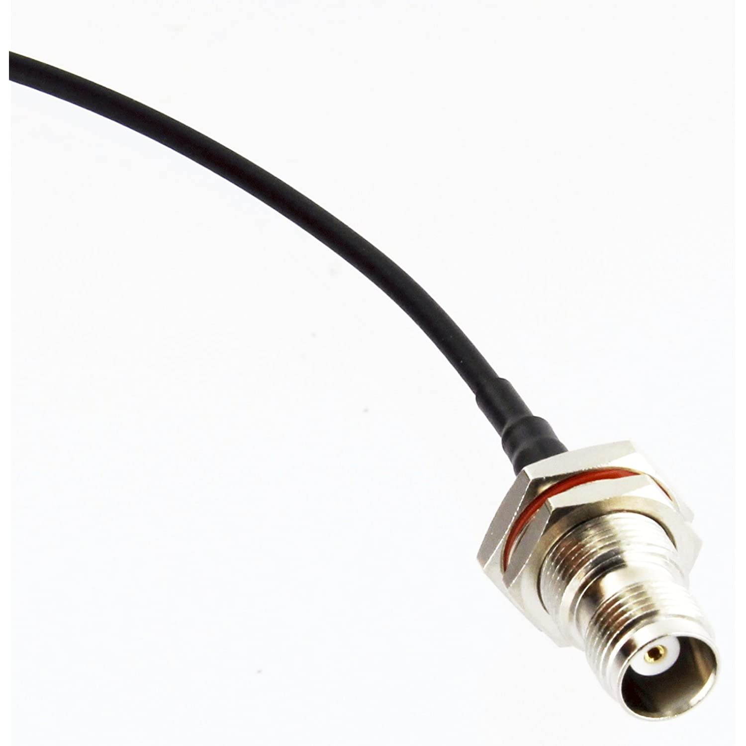 MPD Digital TS9(RA)-TNCf-12in TS-9 Right Angle to TNC Female Bulkhead 3G 4G GMS Satellite Adapter Pigtail | TS9 Cnt100/LMR100 Dual Shielded Coaxial Cable LTE Antenna Adapter