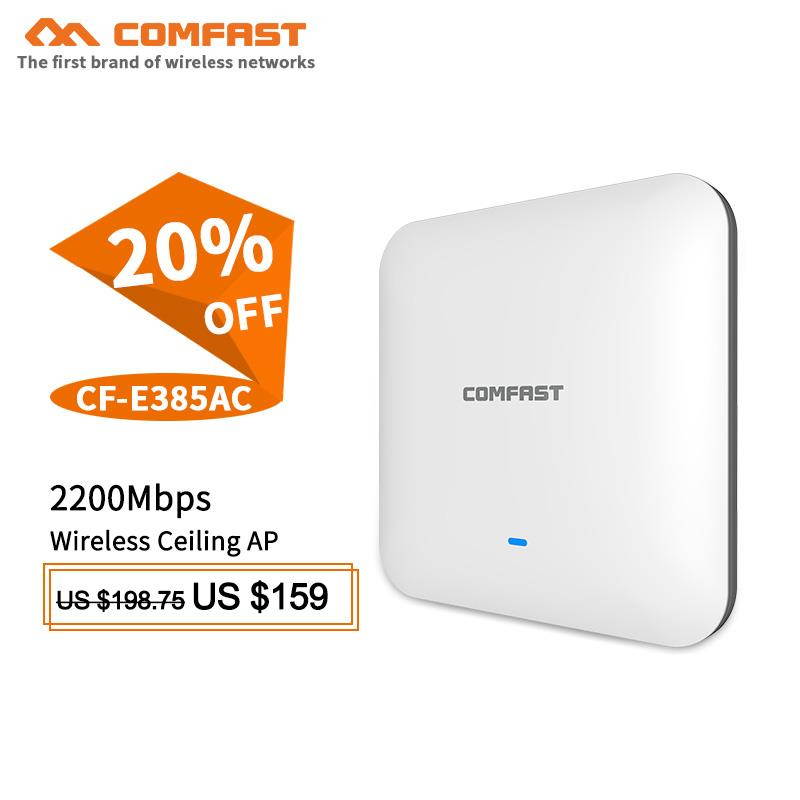 For 2200Mbps Ceiling Access Wireless Point CF-E385AC Dual WAVE2 AP Gigabit ddwrt band COMFAST Repeater Router wifi airport 500mW