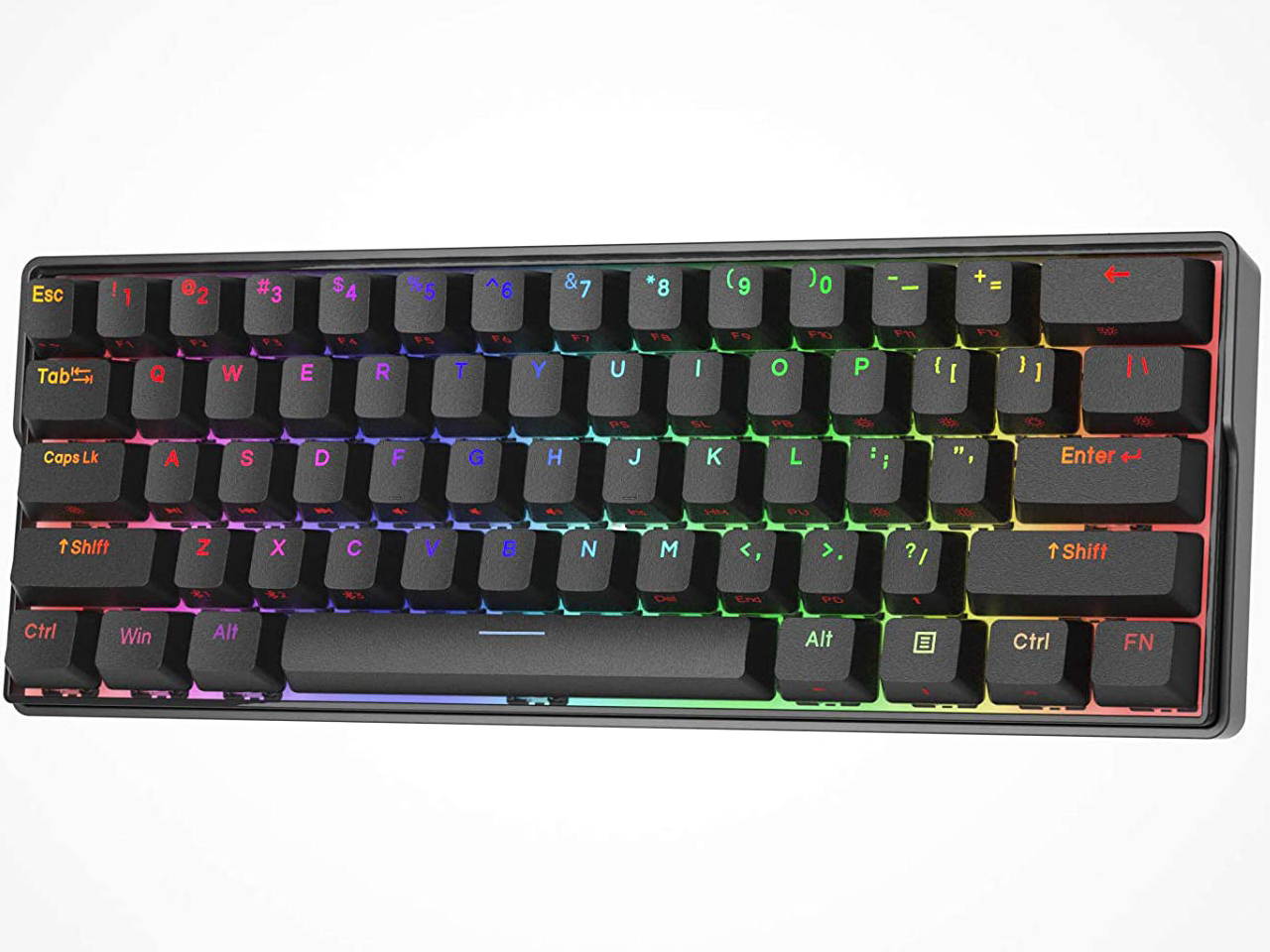 Glorious Modular Mechanical Gaming Keyboard (GMMK)- Barebone Edition (DIY Assembly Required) (Full Size, Black) + Glorious Black Aura Keycaps (Bundle)