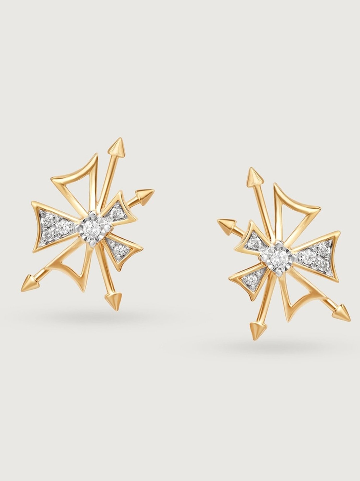 Mia by Tanishq Joyful Sparkles 14k Gold & Diamond Stud Earrings