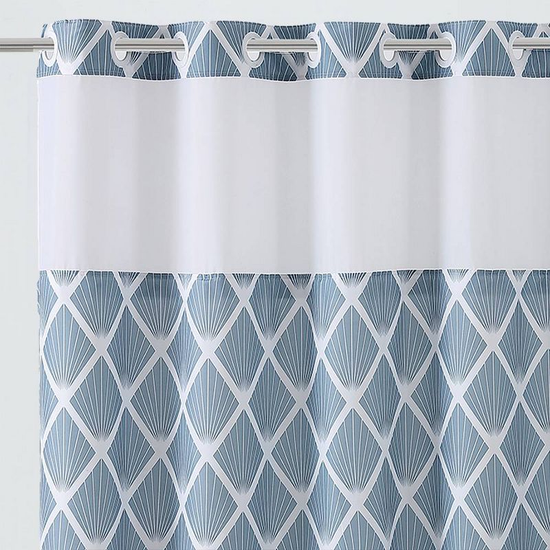 Diamond Shower Curtain with PEVA Liner Blue - Hookless