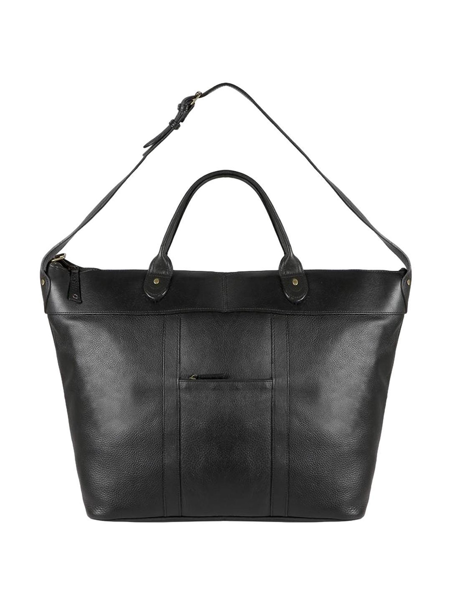 Hidesign Icon Black Solid Medium Tote Handbag