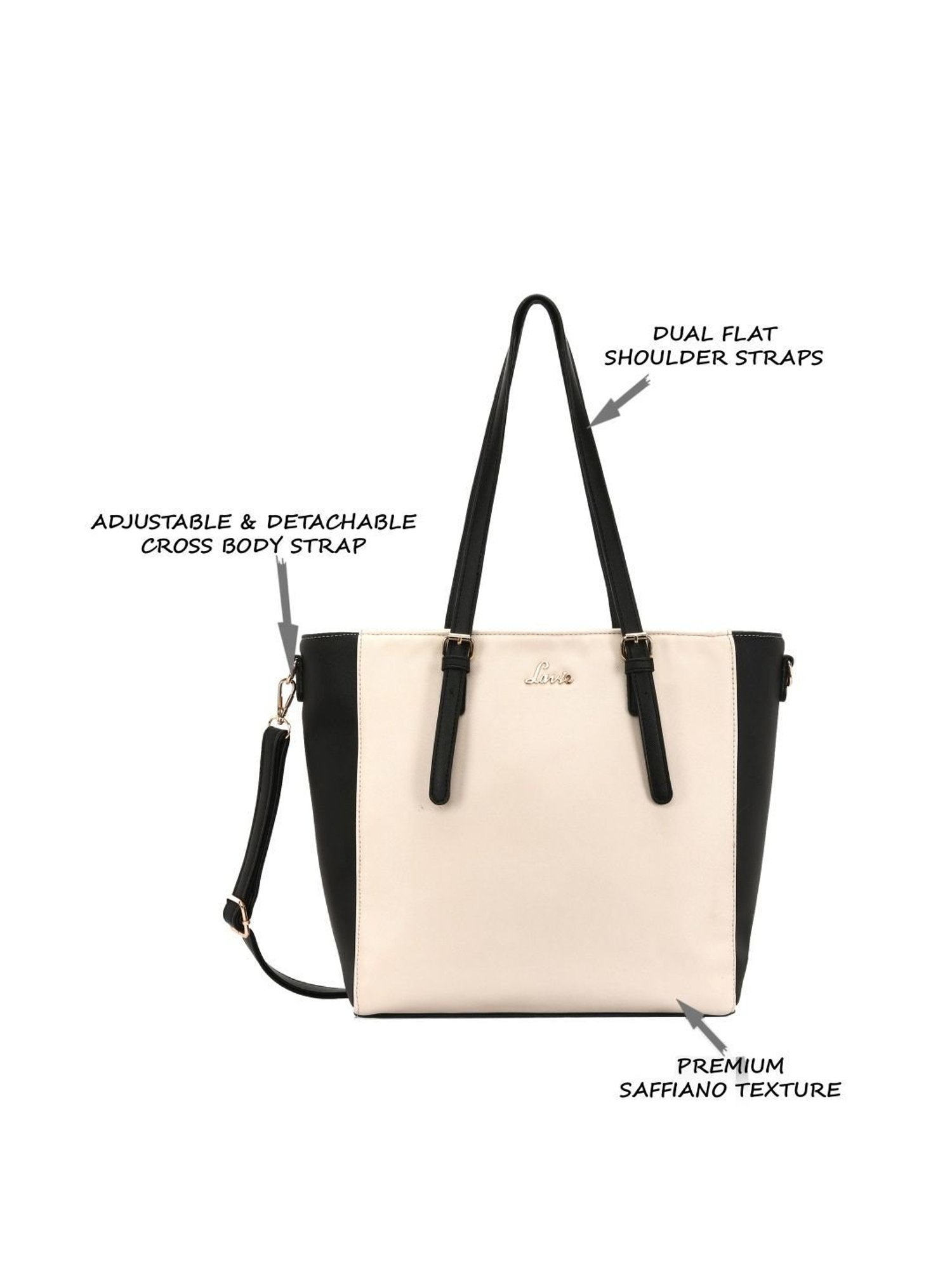 Call It Spring Black Combo Solid Large Tote Handbag