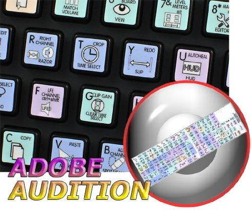 ADOBE AUDITION GALAXY SERIES NEW KEYBOARD LABELS SHORTCUTS 12x12 SIZE