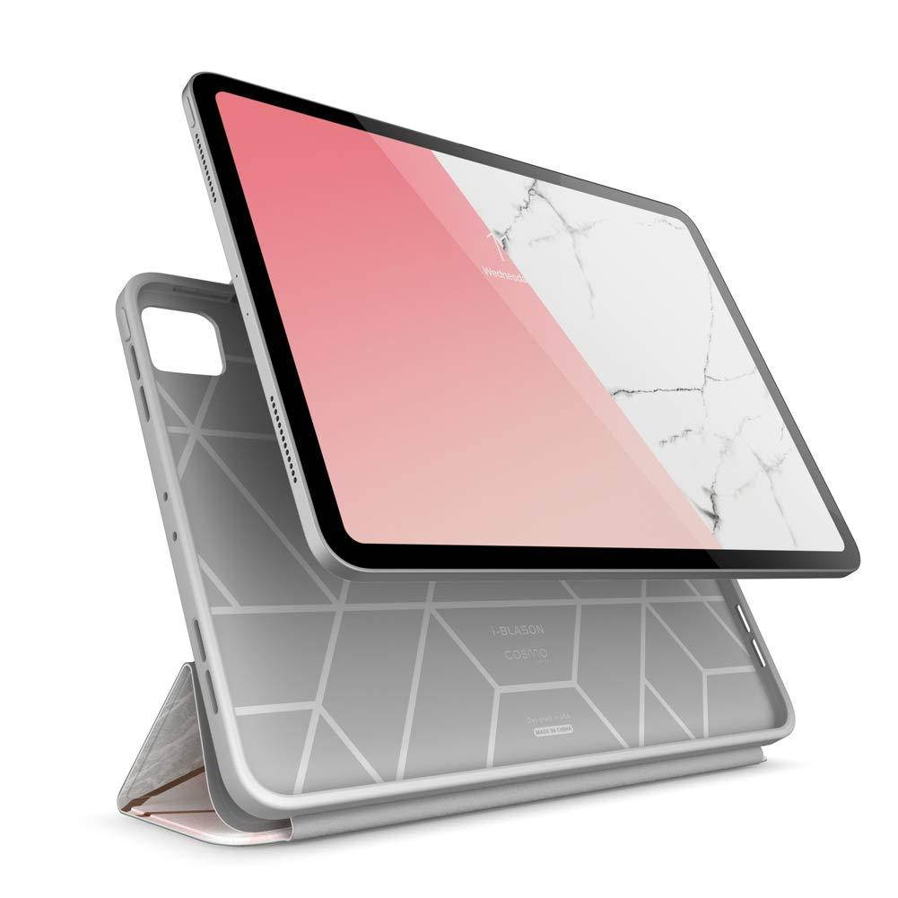 i-Blason Cosmo Case for New iPad Pro 12.9 Inch (2020 Release), Full-Body Trifold Stand Protective Case Smart Cover with Auto Sleep/Wake & Pencil Holder (Marble)
