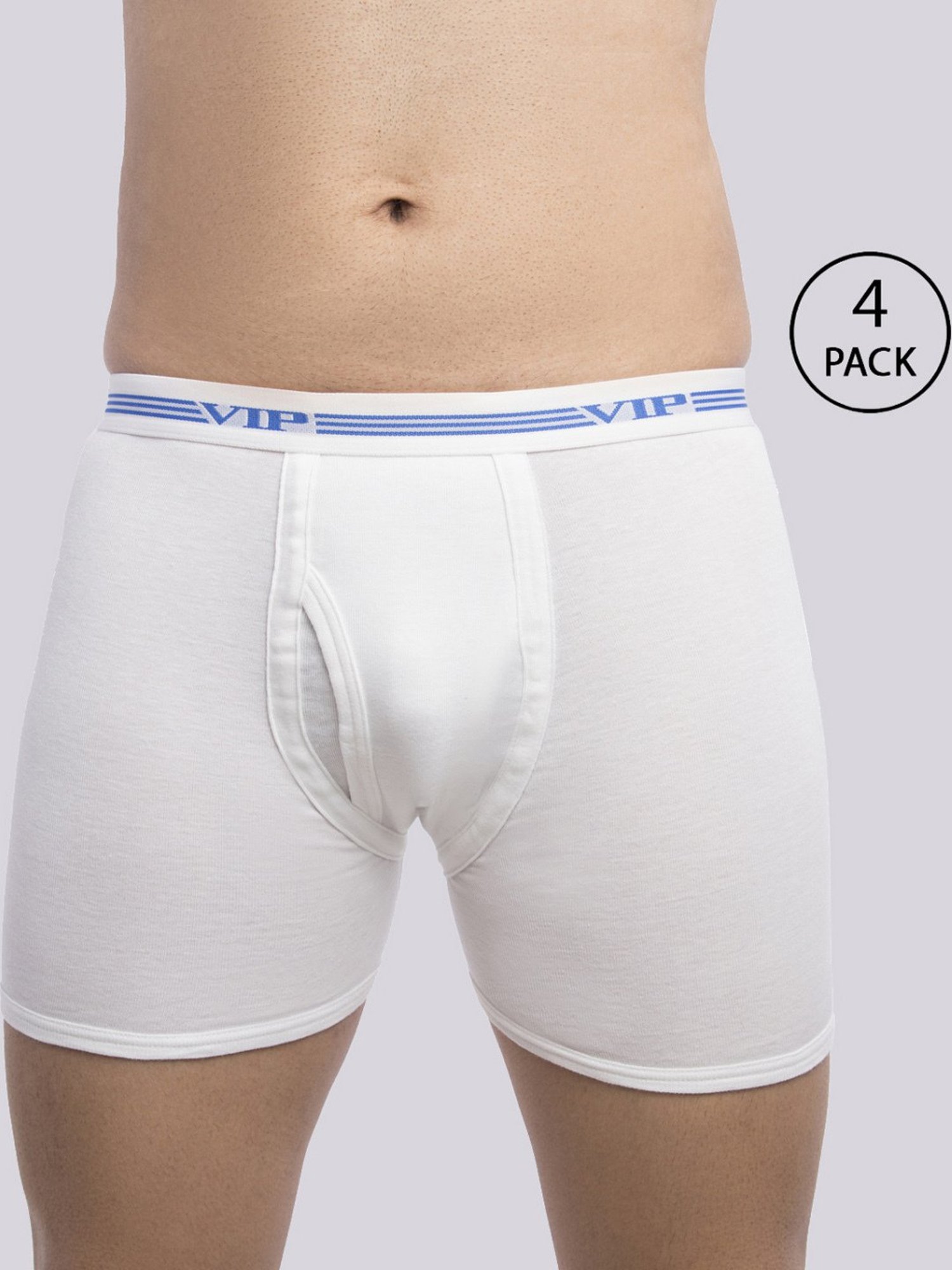 Vip White  Skinny Fit Trunks - Pack Of 4