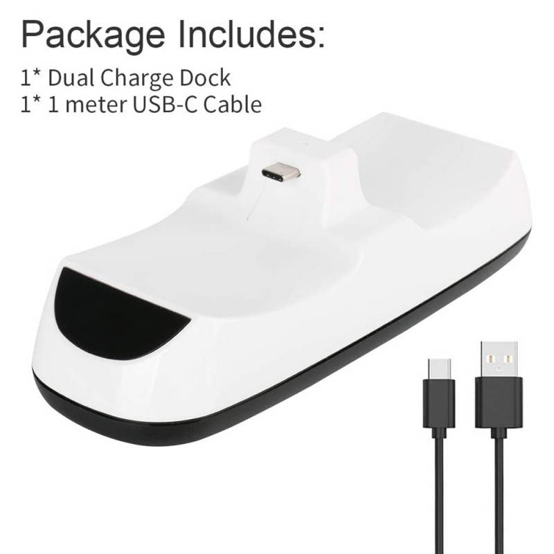 Dual Charger For PS5 Controller,Wechip Fast Charging Station Charger Dock With LED Indicator Safety Chip Protection Portable Gaming Charging Station Stand For PS5 Controller