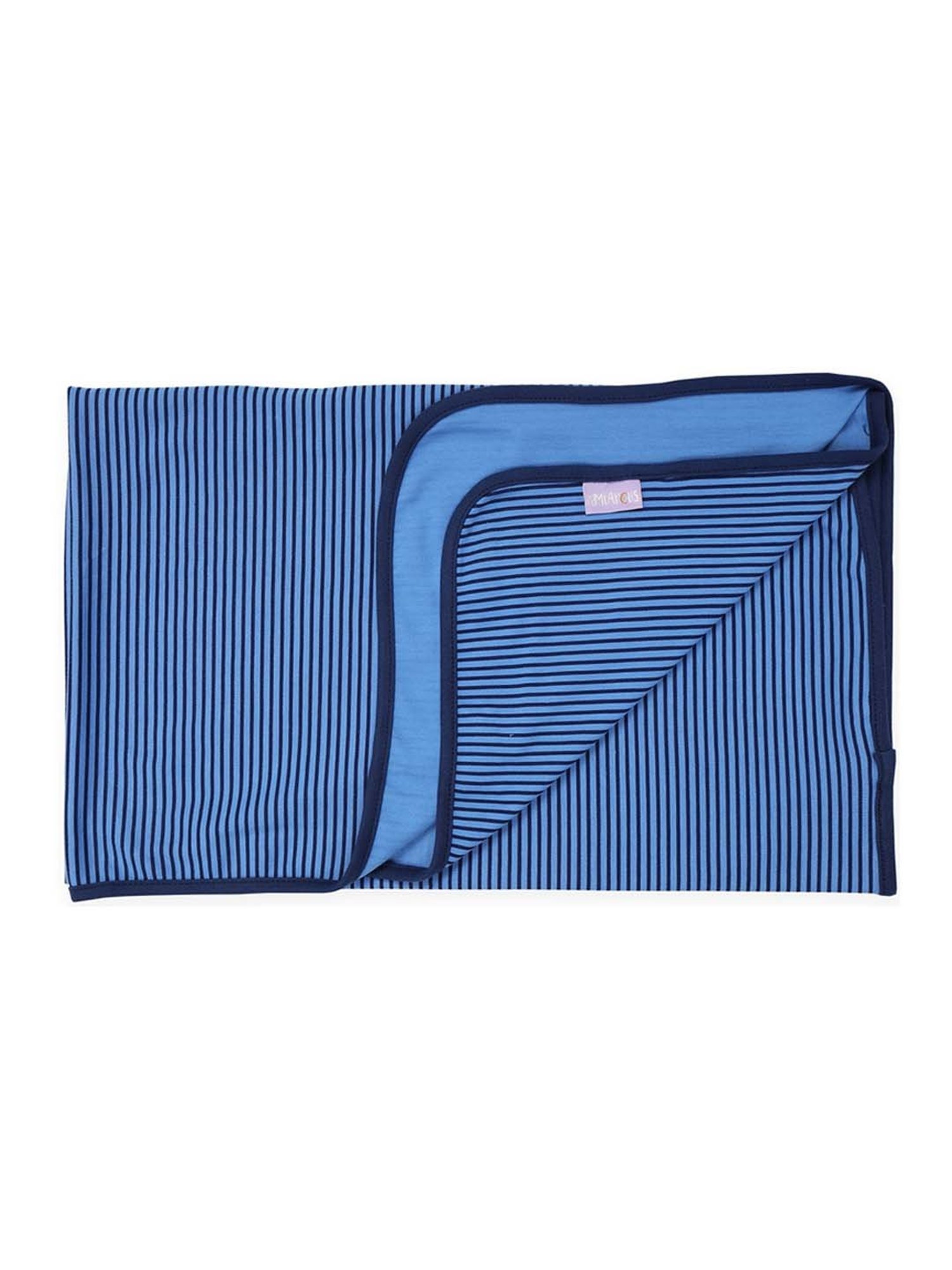 MiArcus Blue & White Cotton 210 GSM Gift Set (0-6 Month) - Set of 3