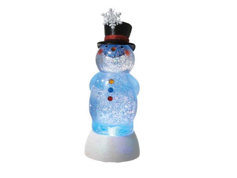 Ganz 9" LED Lighted Color Changing Snowman Christmas Swirl Glittering Snow Dome Figure