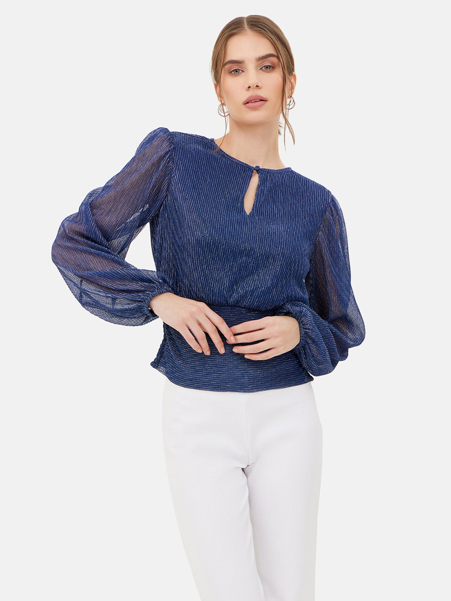 Kazo Blue Textured Top