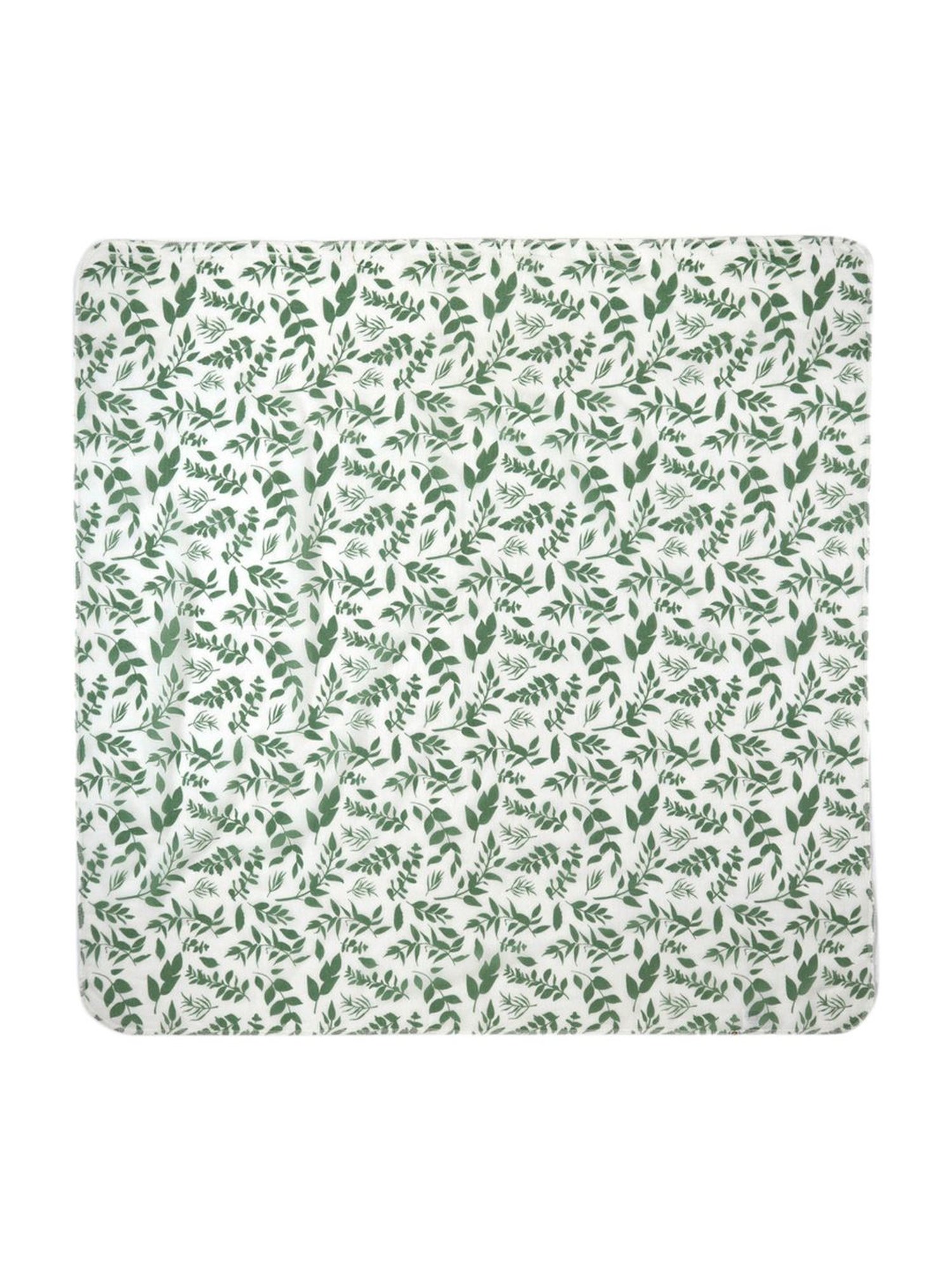 Pranava Kids White & Green Cotton Printed Bath Towel