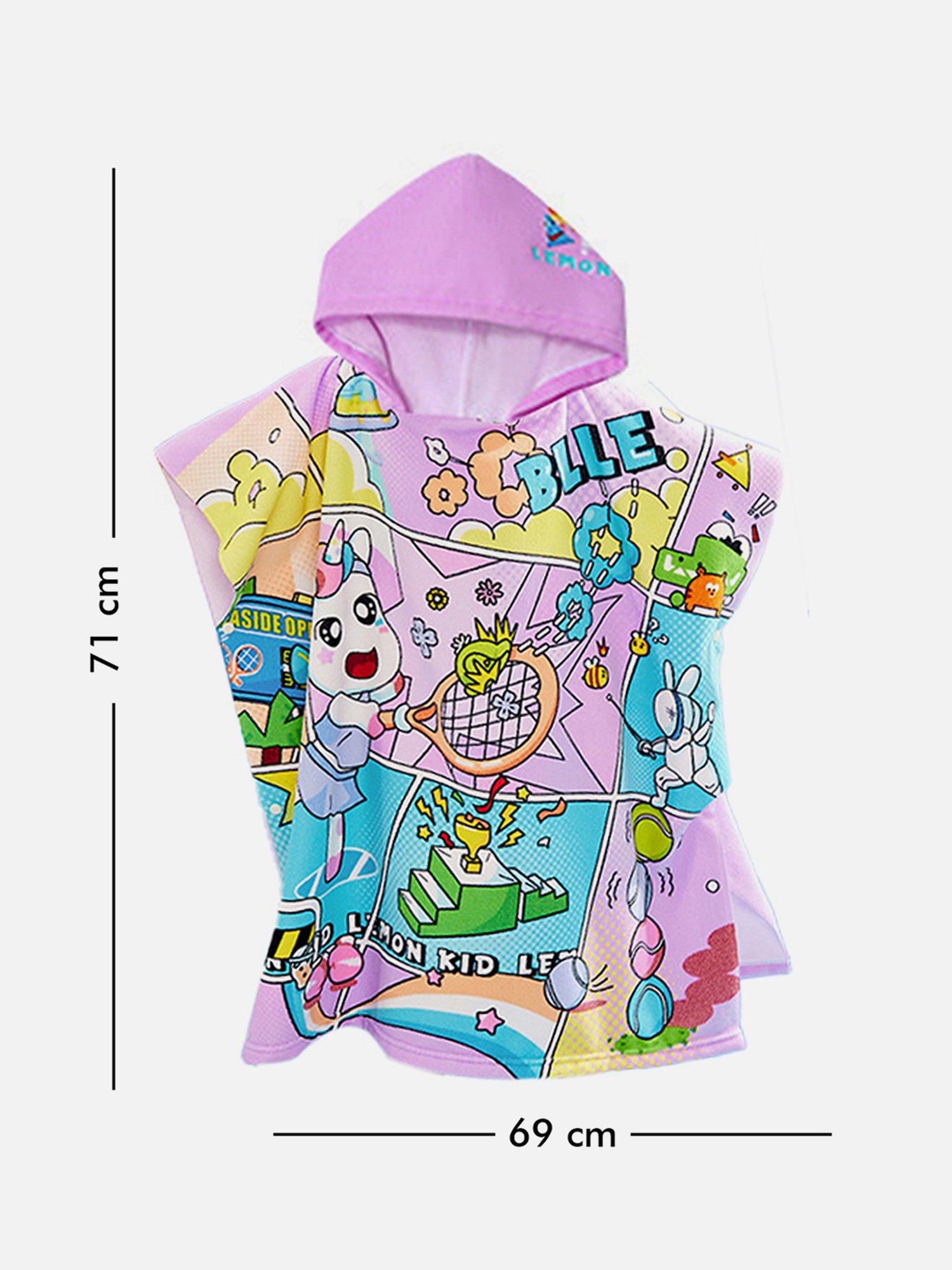Little Surprise Box Kids Pink Printed Swim Poncho with Swim Bag