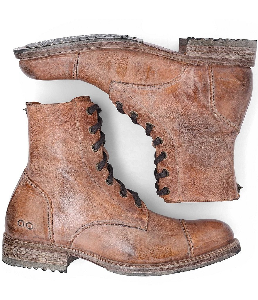 Bed Stu Men's Protege Distressed Leather Cap Toe Combat Boots