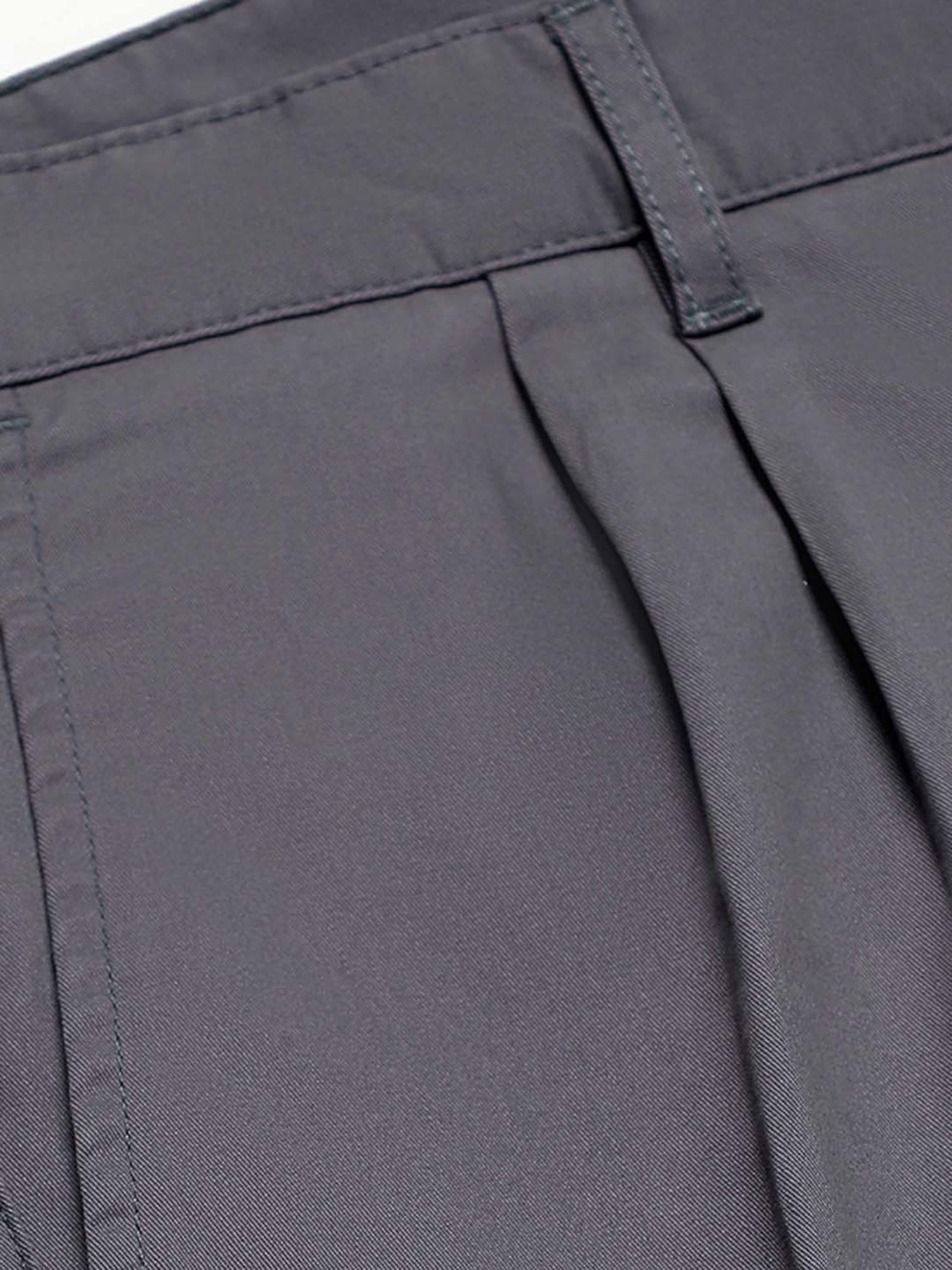 SUBTRACT Slate Grey Regular Fit Pleated Trousers