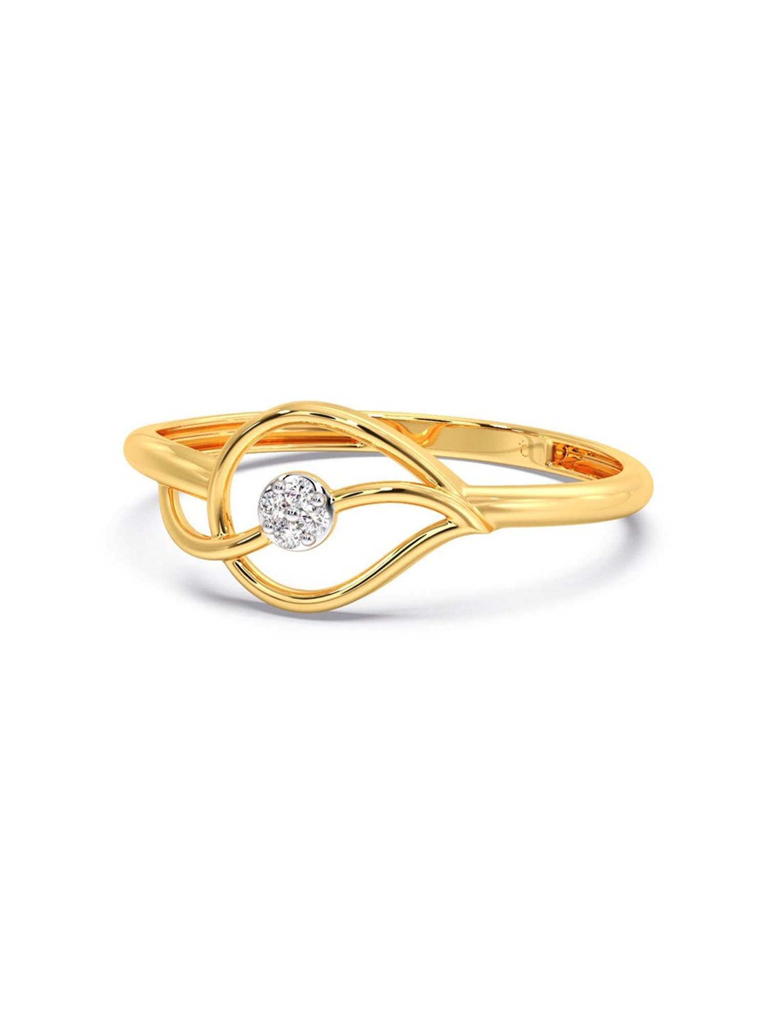 Candere by Kalyan Jewellers Stylish Design 14k Yellow Gold & Diamond Ring