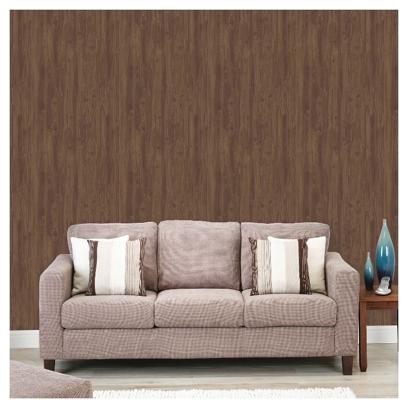 Devine Color Textured Driftwood Peel & Stick Wallpaper Cocoa