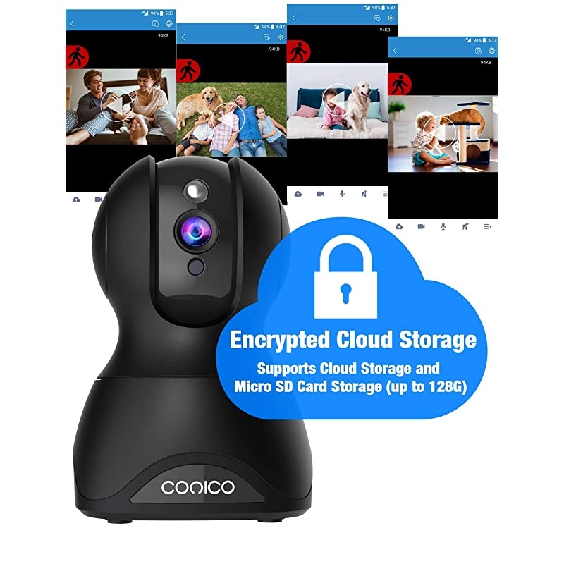 Wireless Security Camera,  1080p IP Home Surveillance Camera WiFi Baby Monitor Pet Camera Dog Cam with Cloud Storage Sound Motion Detect Two Way Audio Night Vision Remote View