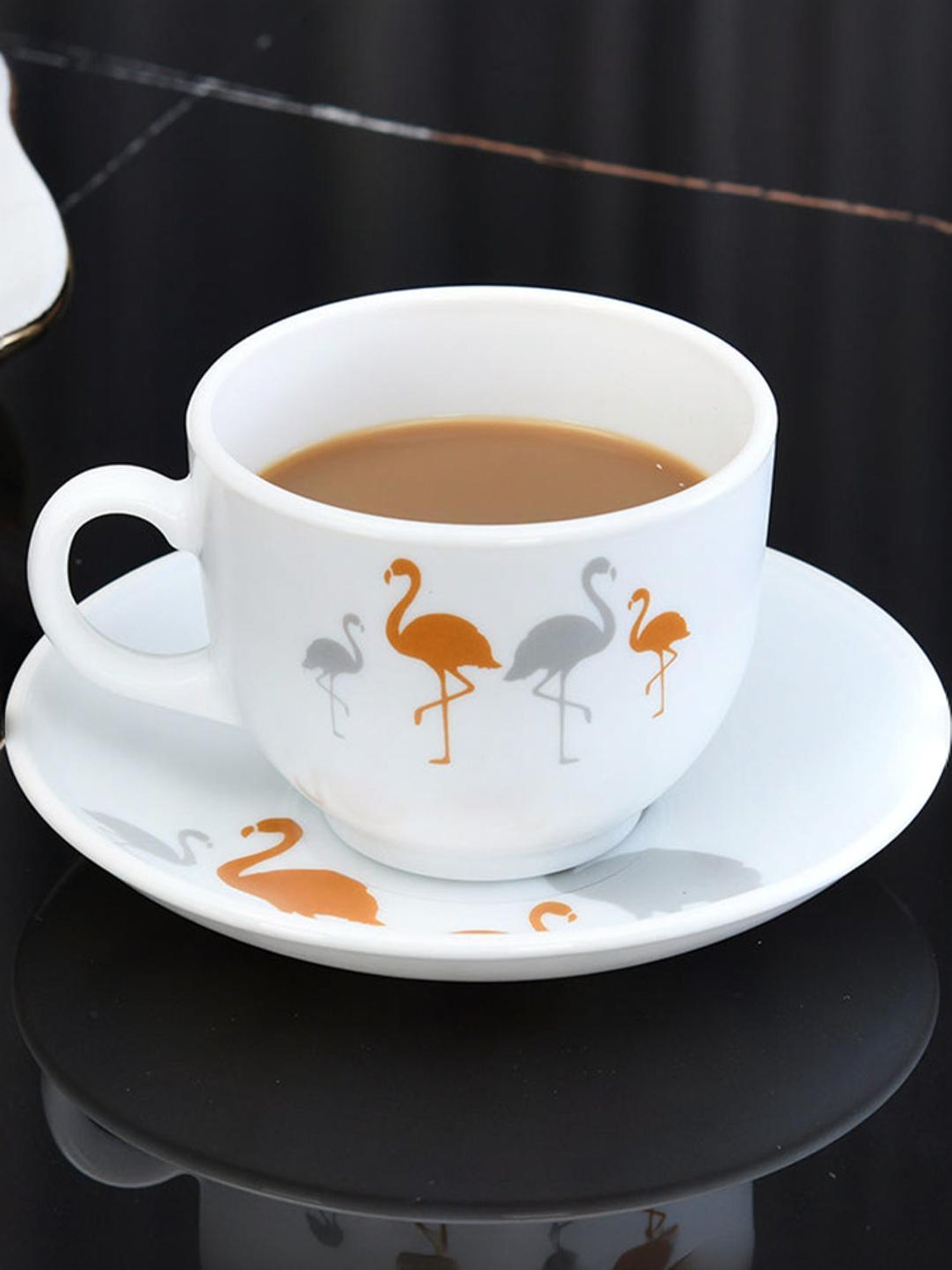 @Home Arias White 12Pcs Opalware Ornate Charms Cup & Saucer Set