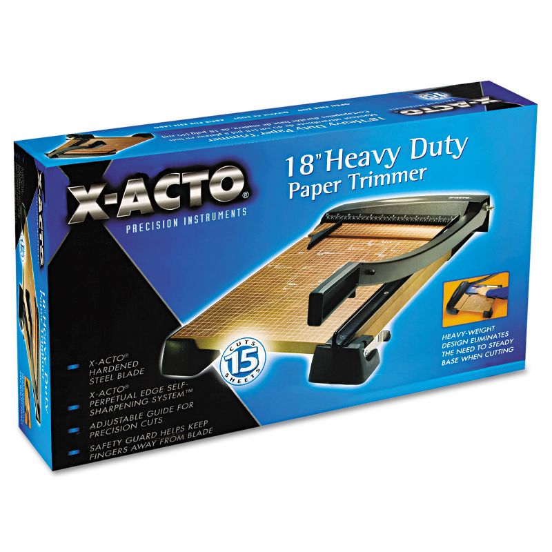 X-Acto Heavy-Duty Wood Base Guillotine Trimmer 15 Sheets 12" x 18" 26358