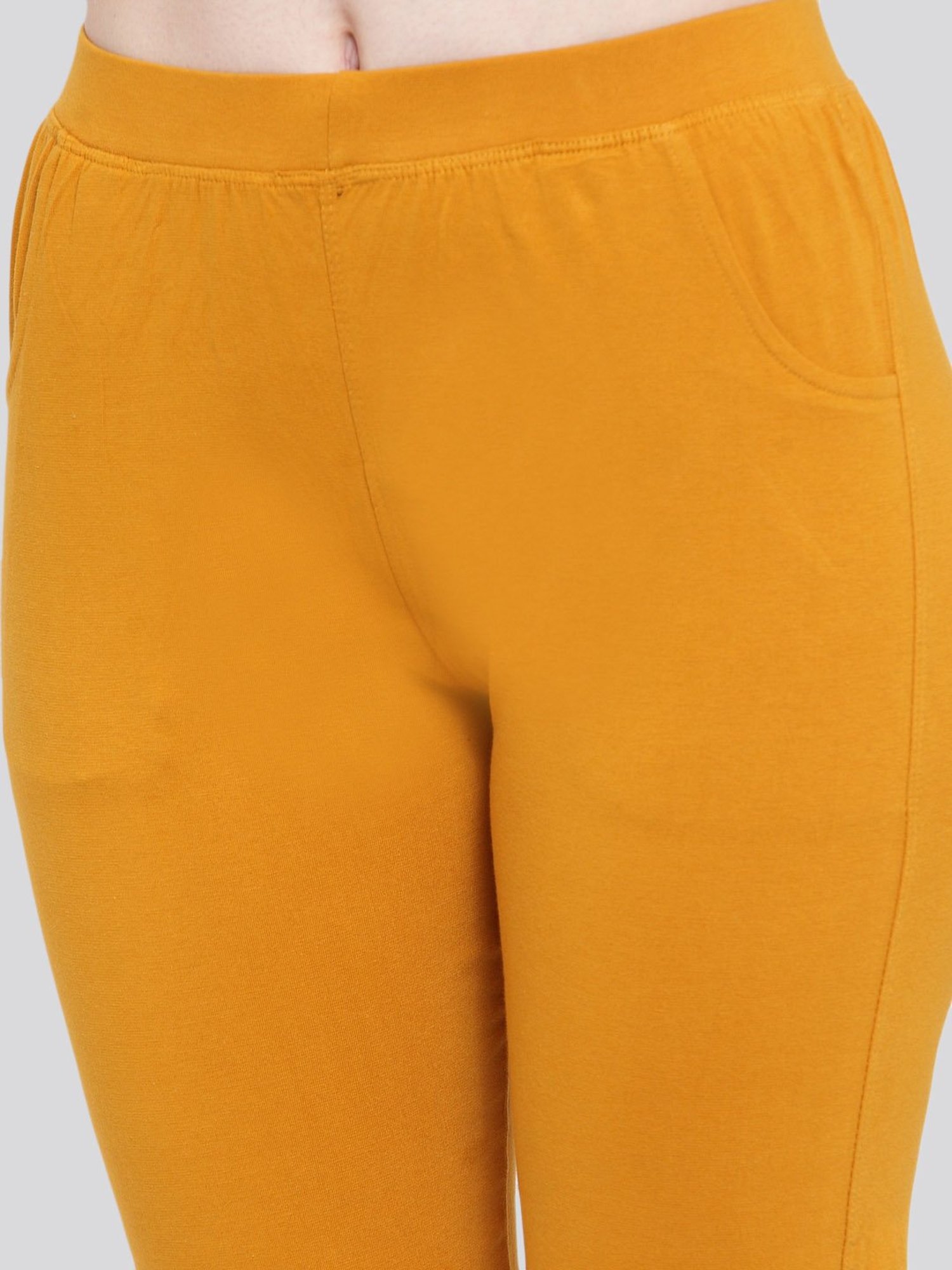 TAG 7 Mustard Cotton Leggings - Pack Of 2