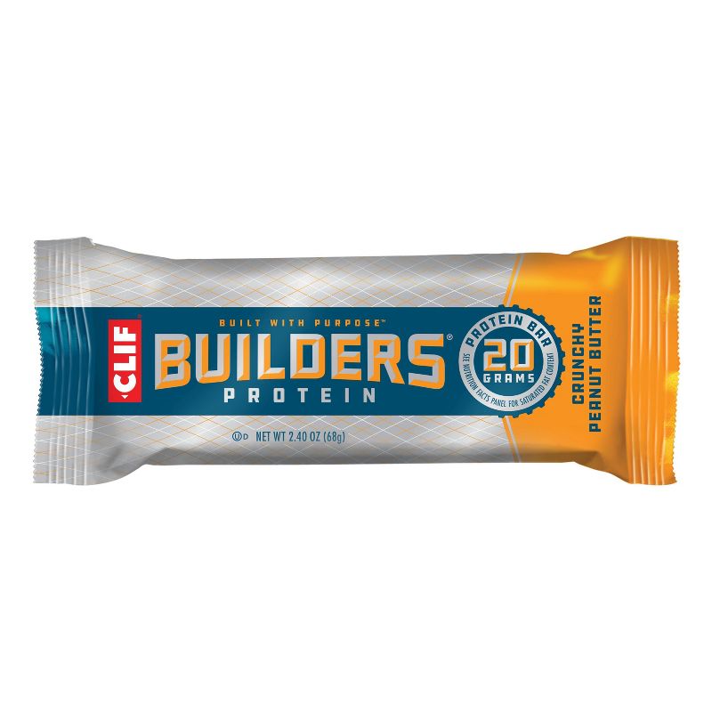 CLIF Builders Protein Bars - Crunchy Peanut Butter - 20g Protein - 12ct