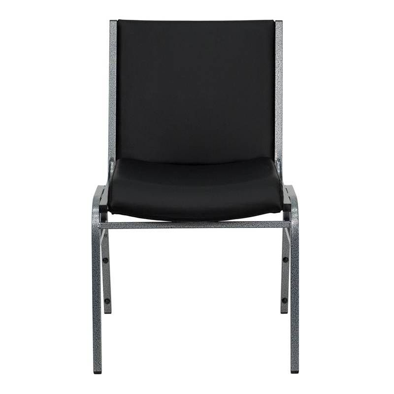 Riverstone Furniture Collection Vinyl Stack Chair Black