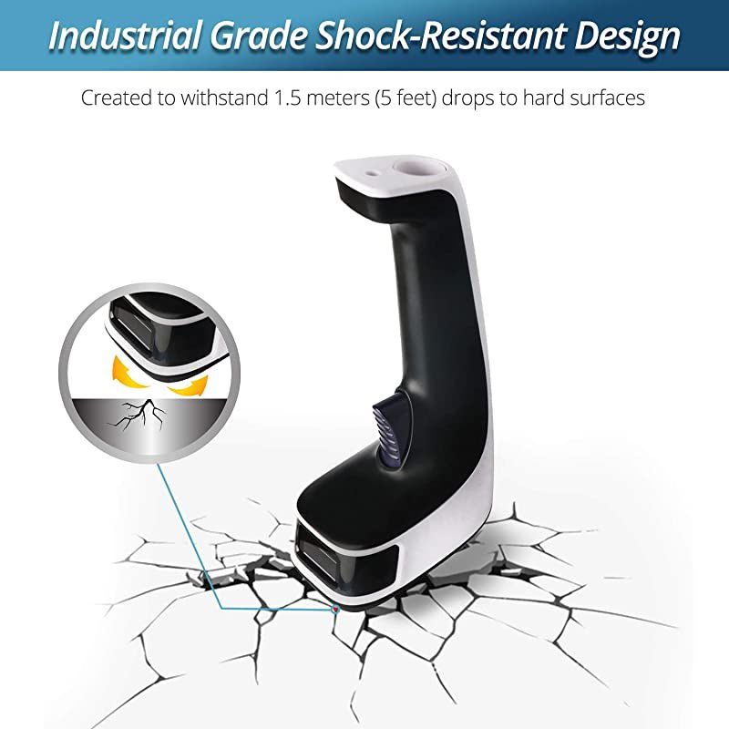 Portable Wireless Bluetooth Barcode Scanner: 3-in-1 Hand Scanners - Cordless, Rechargeable 1D and 2D Scan Gun for Inventory Management - Wireless, Handheld, USB Bar Code/QR Code Reader