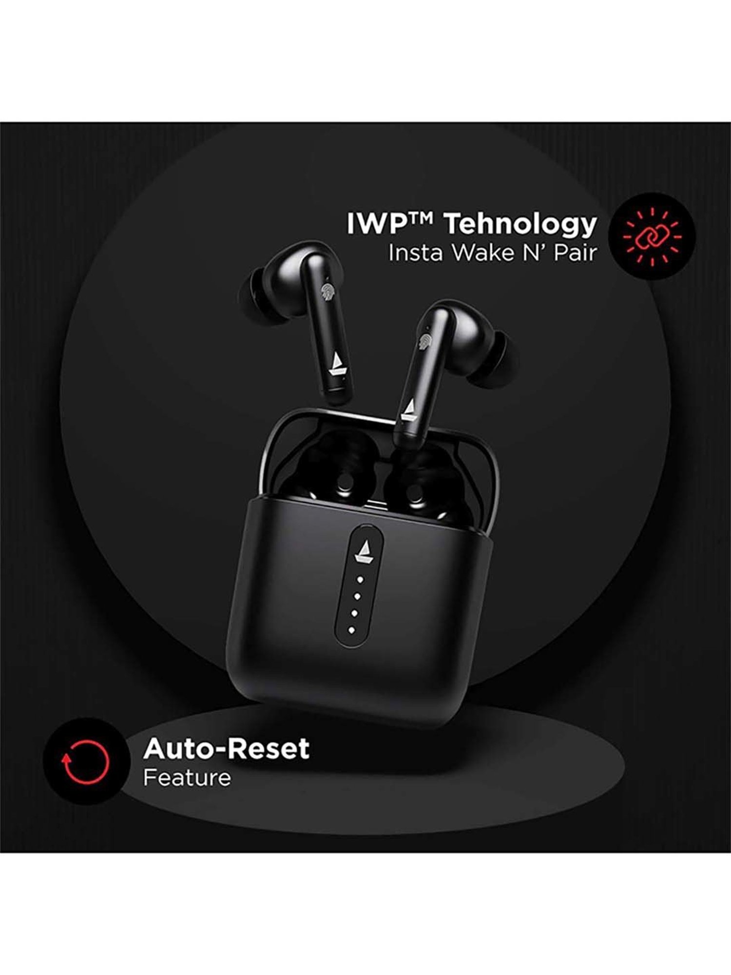 Boat Airdopes 148 In Ear BT Earbuds with ENxTM Technology & Upto 42H Playback (Black, True Wireless)