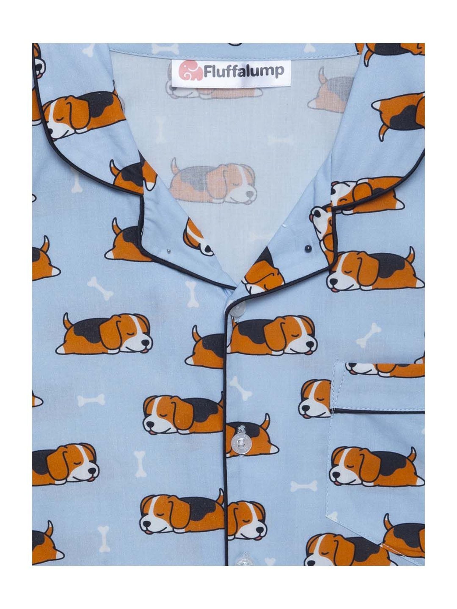 Fluffalump Boys Multicolor Cotton Printed Nightwear Top & Pants Set