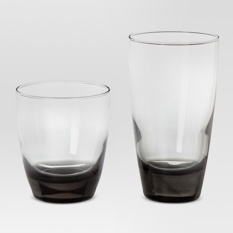 12pc Glass Sherbrook Assorted Tumblers Smoke - Threshold™