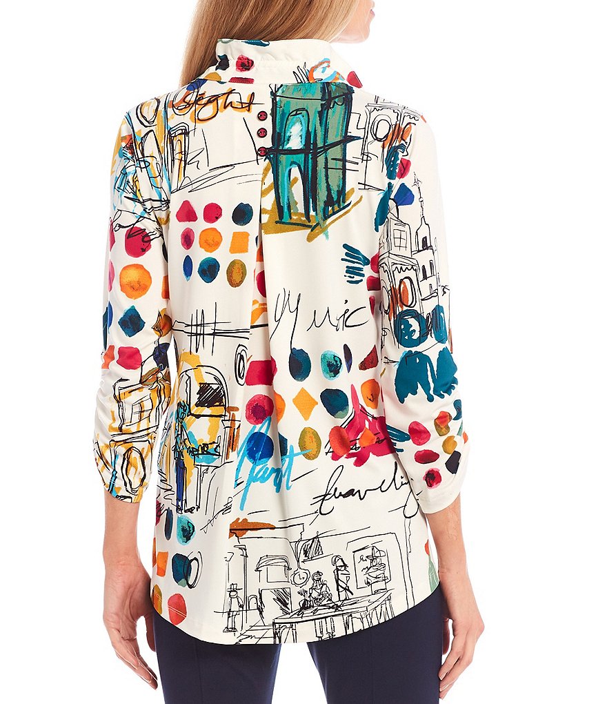 Calessa Floral Embroidered Round Neck Short Sleeve Tunic