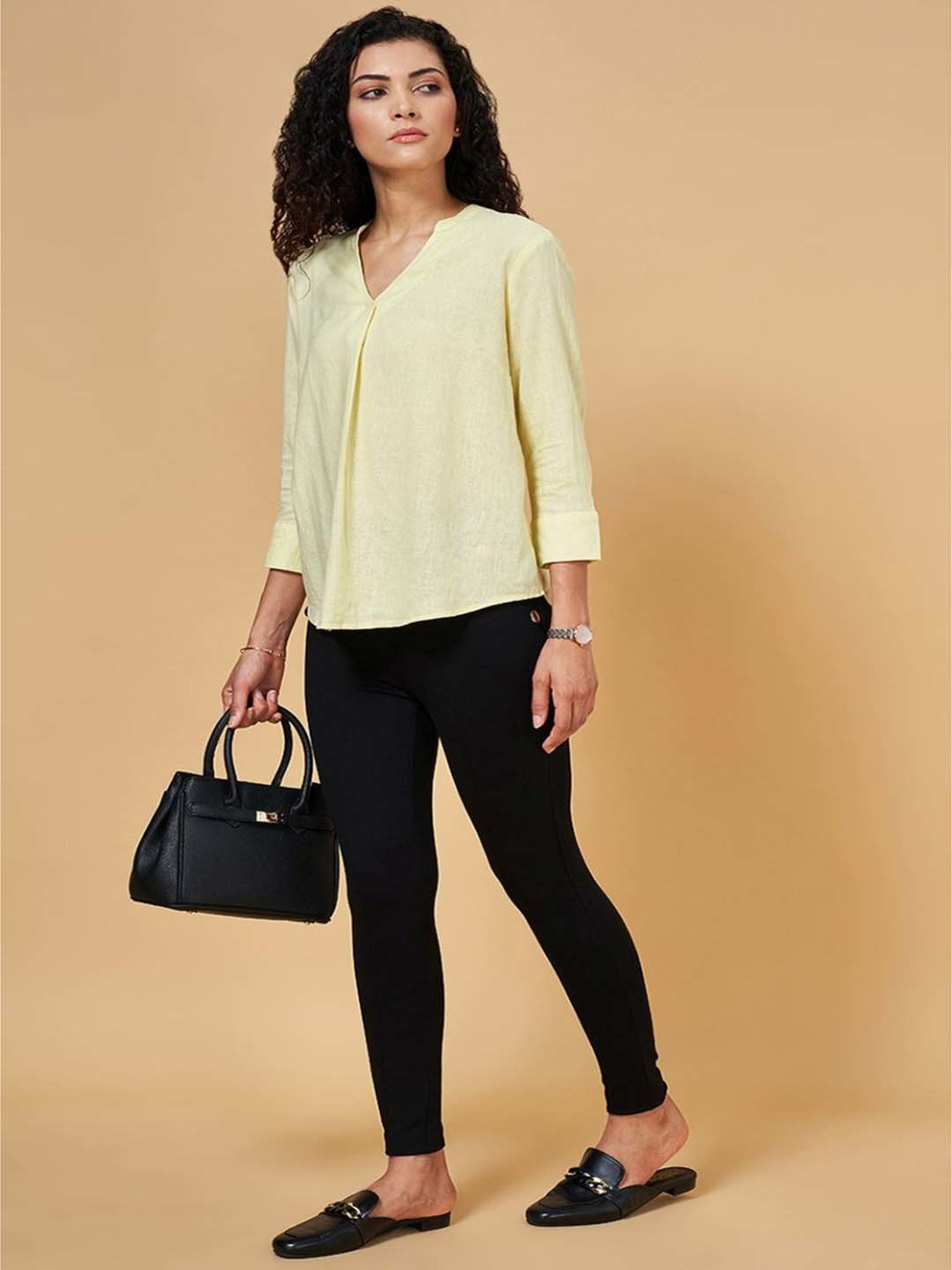 Annabelle by Pantaloons Yellow Regular Fit Top