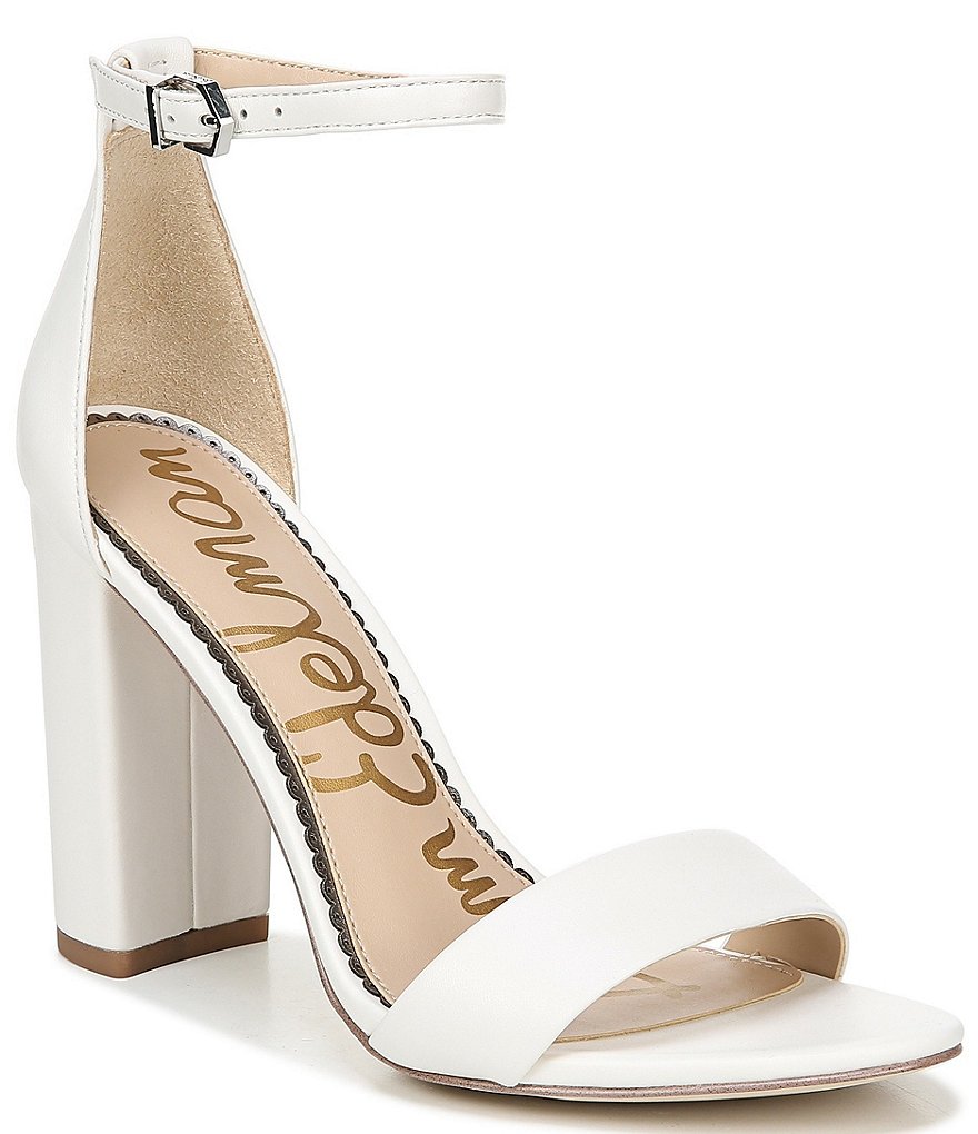 Sam Edelman Yaro Leather Ankle Strap Block Heel Dress Sandals