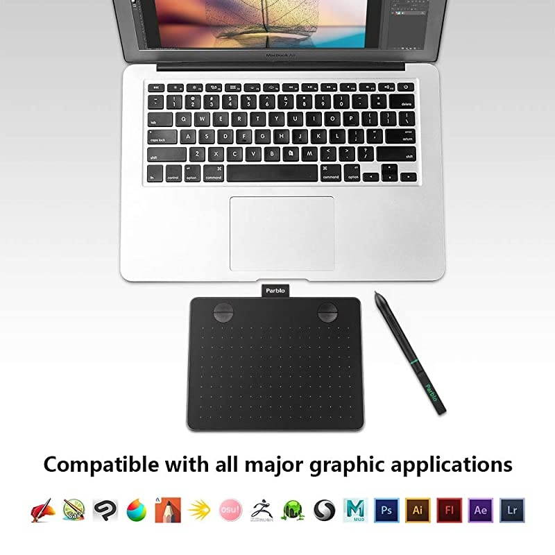 A640 Drawing Tablet with 8192 Levels BatteryFree Stylus Pen 72quot x 59quot Graphic Drawing Tablet for Digital Art Works Drawing Sketch Design Paint