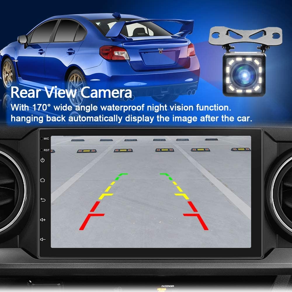 Double Din Car Stereo, Android 10.1 Bluetooth Car Radio7'' Touchscreen GPS Navigation Indash Head Unit with WiFi Mirror Link FM Radio 2USB+Rear View Camera