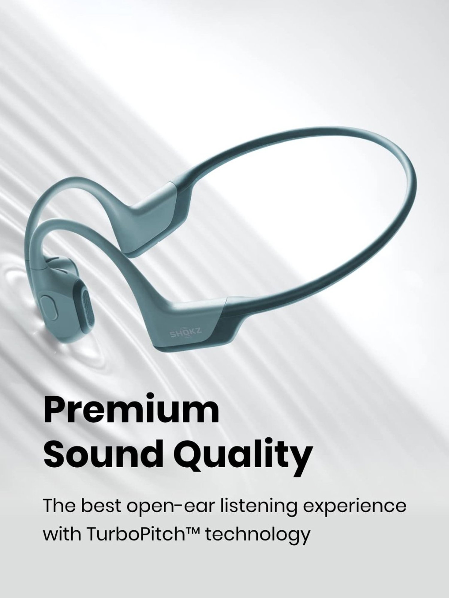 SHOKZ OpenRun Pro In Ear Wireless Bluetooth Neckband with Mic, IP55 Waterproof (Cooldown Blue)