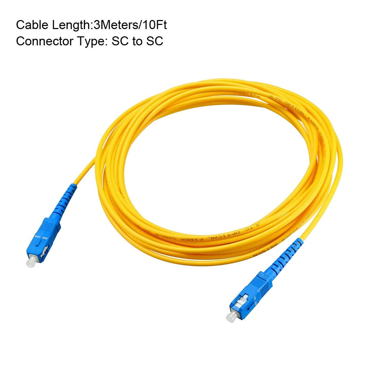 uxcell Fiber Cable,3 Meters 10Ft SC to SC 9/125 Single-Mode Fiber Optic Cable Jumper Optical Patch Cord SC-SC