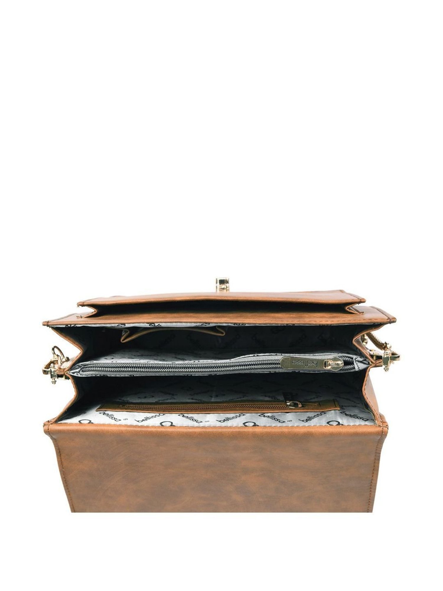 Bellissa Tan Solid Medium Sling Handbag