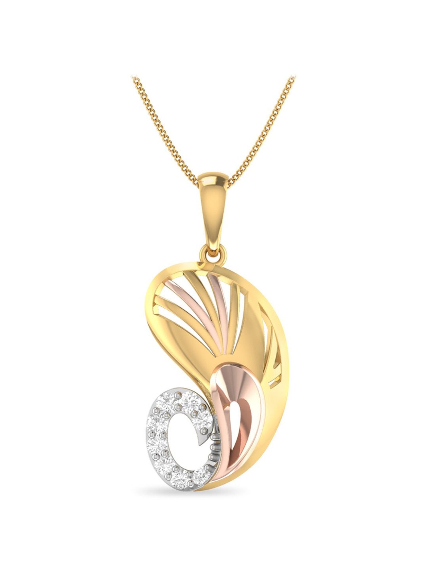 PC Jeweller Curran 18k Gold Pendant without Chain for Women