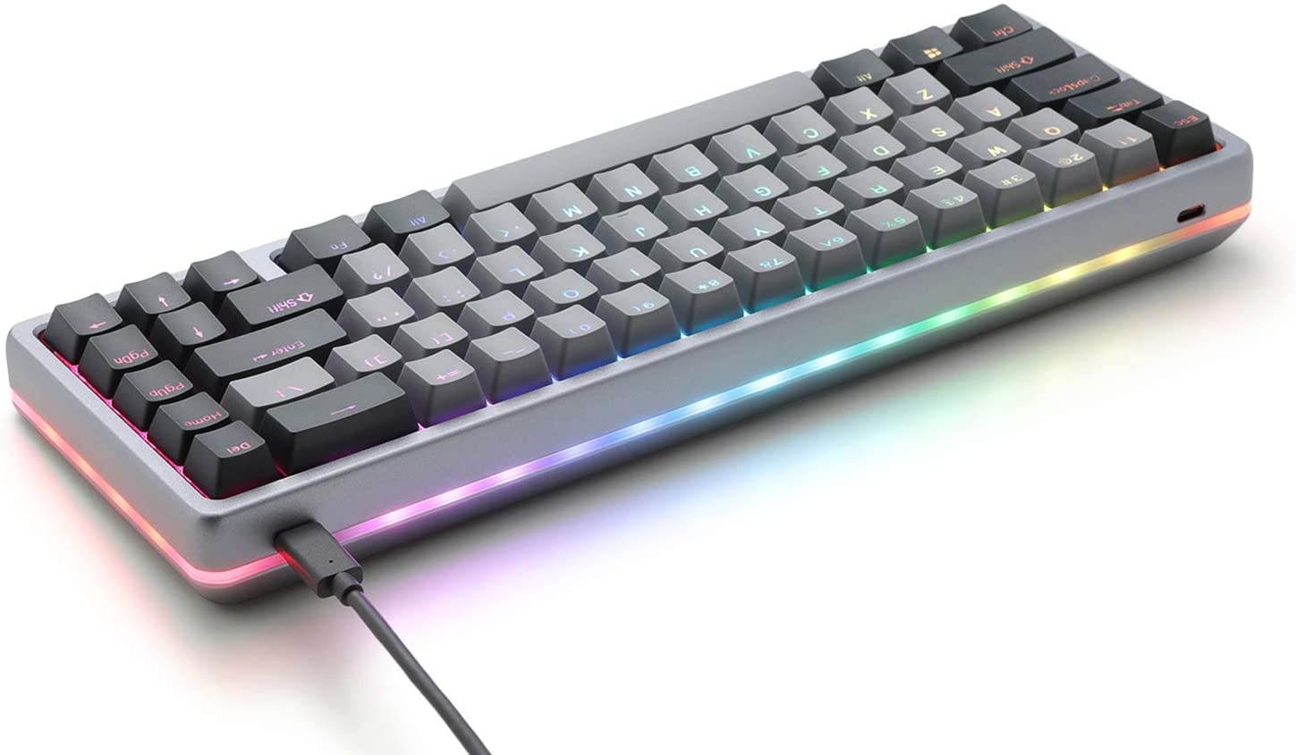 Drop ALT High-Profile Mechanical Keyboard &mdash; 65% (67 Key) Gaming Keyboard, Hot-Swap Switches, Programmable Macros, RGB LED Backlighting, USB-C, Doubleshot PBT, Aluminum Frame (Halo True, Gray)