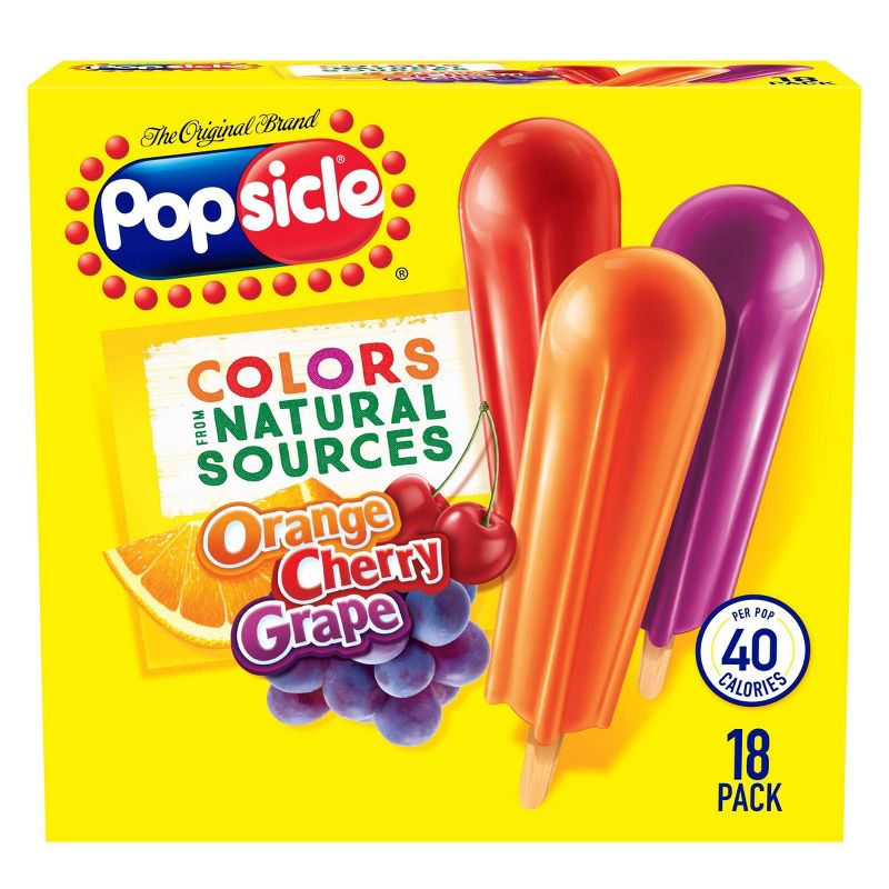 Popsicle Orange Cherry Grape Variety Ice Pops - 18ct