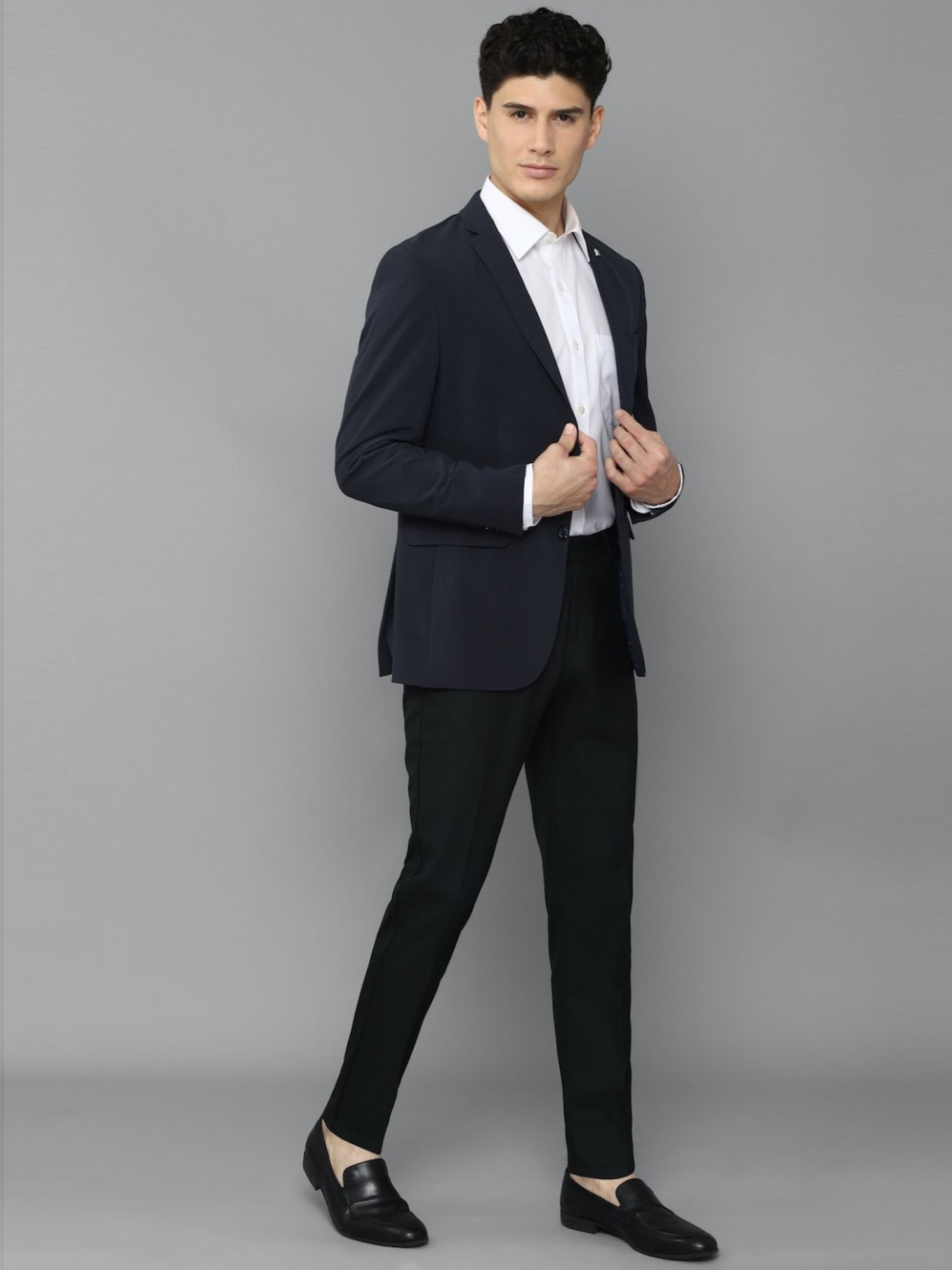 Louis Philippe Light Blue Regular Fit Blazer