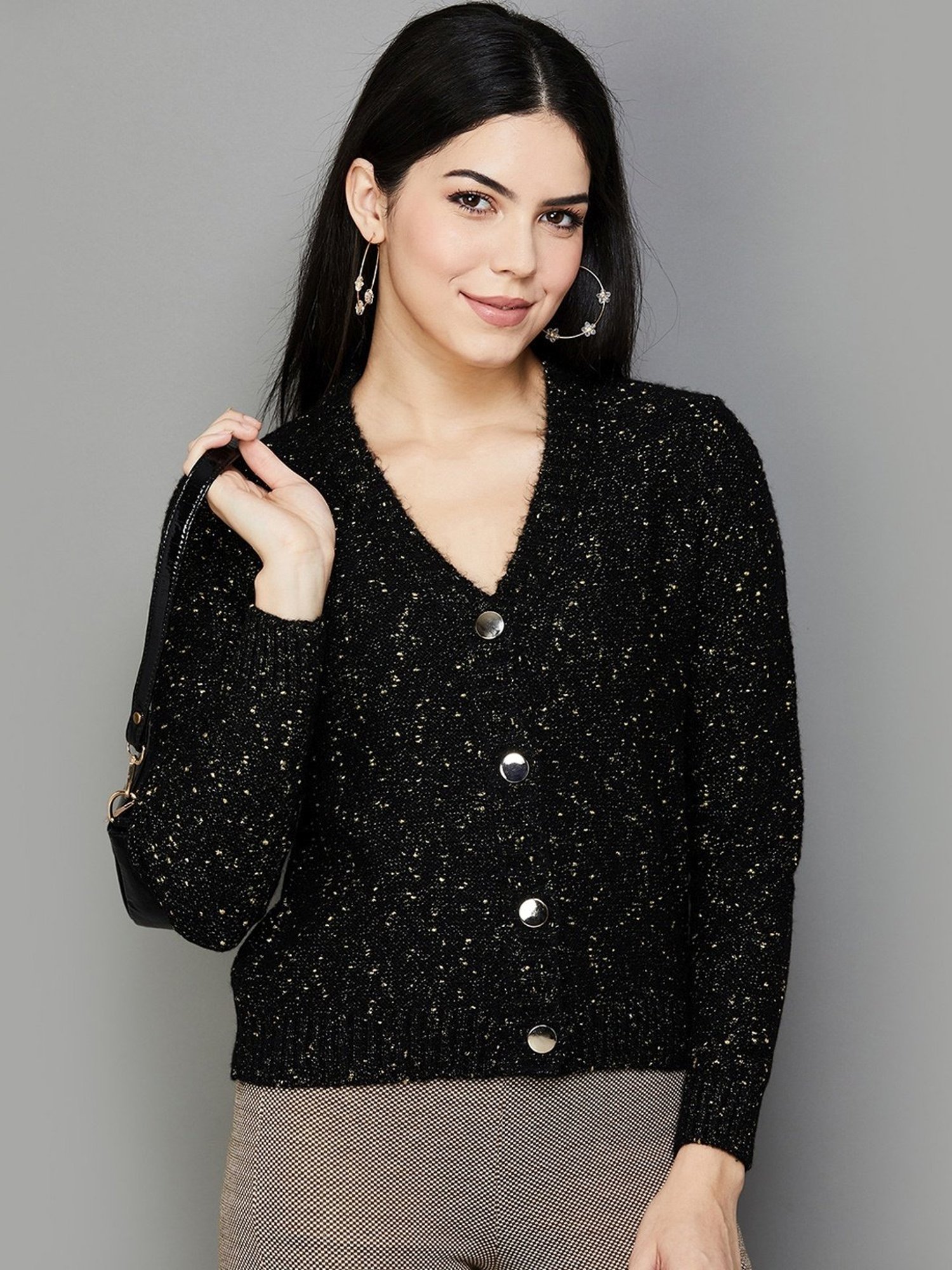 Code by Lifestyle Black Embellished Cardigan