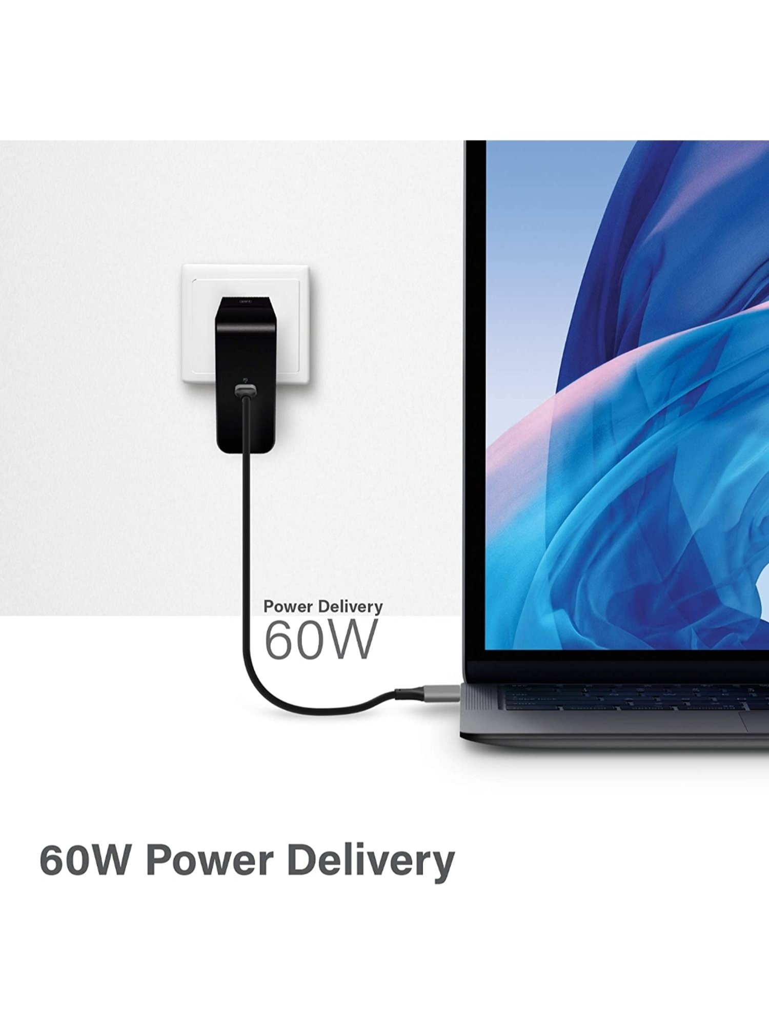 Alogic USB-C Power Adapter with 60W Power Delivery (Black)